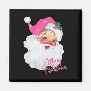 Fun Vintag Pink Santa Claus Pink Weihnachtsdesign Magnet