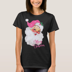 Fun Vintag Pink Santa Claus Pink Weihnachtsdesign T-Shirt