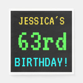 Fun Vintag/Retro Videospiel Schauen 63. Geburtstag Serviette