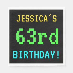 Fun Vintag/Retro Videospiel Schauen 63. Geburtstag Serviette