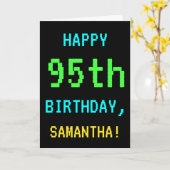 Fun Vintag / Retro Videospiel Schauen 95. Geburtst Karte (Gelbe Blume)