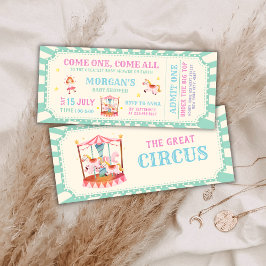 Fun Vintage Circus Ticket Carnival Baby shower Einladung