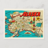 Fun Vintage Karte von Alaska (Vorderseite)