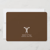 Fun Vintage Strongman Brown Groomsman Wedding Einladung (Rückseite)