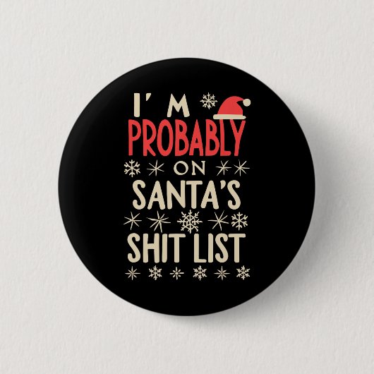 Fun Vintage Weihnachten bin ich wahrscheinlich auf Button (Vorderseite)
