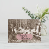 Fun Vintagen Familienpikant Party Wiedersehen Einl Einladung (Stehend Vorderseite)