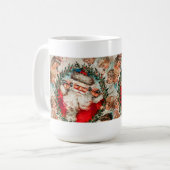Fun Vintager Weihnachtsmann Persönlicher Name Weih Kaffeetasse (Vorderseite Links)