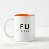 Fun Virus Quarantine Moderne Trendy Typografie Zweifarbige Tasse (Links)