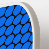 Fun Vivid Blue Black Tiled Oval Honeycomb Muster Pickleball Schläger (Linke Seite)