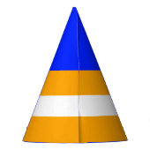 Fun Vivid Blue Top Golden Yellow White Stripes Partyhütchen (Rückseite)