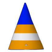 Fun Vivid Blue Top Golden Yellow White Stripes Partyhütchen (Rechts)