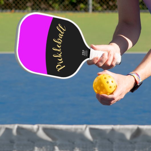 Fun Vivid Tropical Pink Black Curves Extravagantes Pickleball Schläger (InSitu)