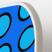 Fun Vivid Zwei-Tone-Blau-Raster-Muster Pickleball Schläger (Linke Seite)