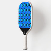 Fun Vivid Zwei-Tone-Blau-Raster-Muster Pickleball Schläger (Links)