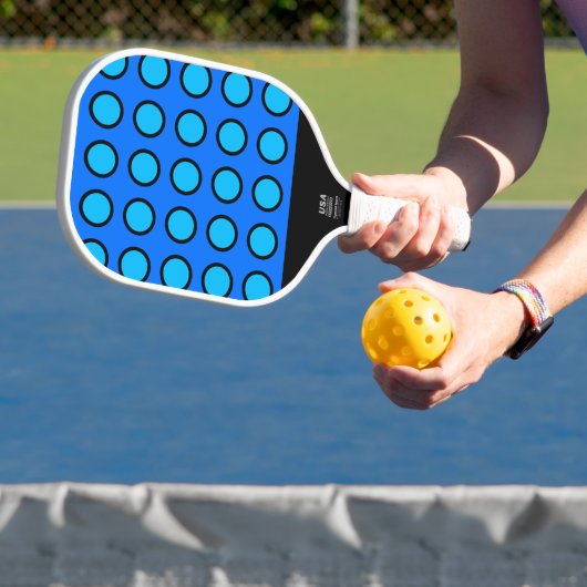 Fun Vivid Zwei-Tone-Blau-Raster-Muster Pickleball Schläger (InSitu)
