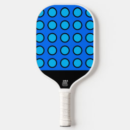 Fun Vivid Zwei-Tone-Blau-Raster-Muster Pickleball Schläger