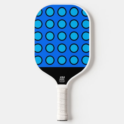 Fun Vivid Zwei-Tone-Blau-Raster-Muster Pickleball Schläger (Vorderseite)