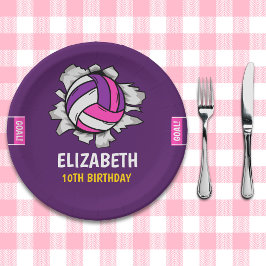 Fun Volleyball Birthday Girl Pappteller