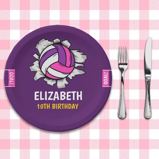 Fun Volleyball Birthday Girl Pappteller