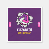 Fun Volleyball Birthday Girl Serviette (Vorderseite)