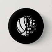 Fun Volleyball Design Mädchen Frauen Jugend Tee Sp Button (Vorderseite)