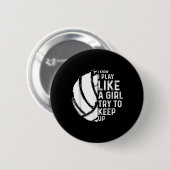 Fun Volleyball Design Mädchen Frauen Jugend Tee Sp Button (Vorne & Hinten)