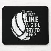 Fun Volleyball Design Mädchen Frauen Jugend Tee Sp Mousepad (Vorne)