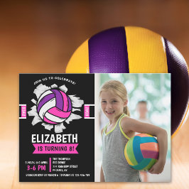 Fun Volleyball Girl Birthday Einladung