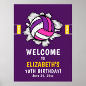 Fun Volleyball Girl Birthday Poster (Vorne)
