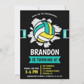 Fun Volleyball Kids Birthday Einladung (Vorderseite)