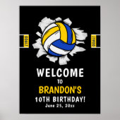 Fun Volleyball Kids Birthday Poster (Vorne)