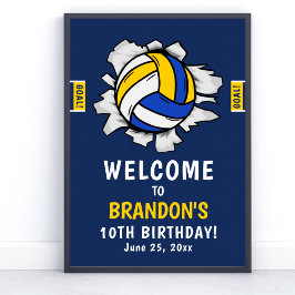 Fun Volleyball Kids Birthday Poster