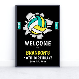 Fun Volleyball Kids Birthday Poster