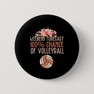 Fun Volleyball Weekend Prognose Volleyball Boho Fl Button