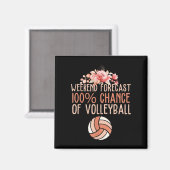 Fun Volleyball Weekend Prognose Volleyball Boho Fl Magnet (Vorderseite/Rückseite)