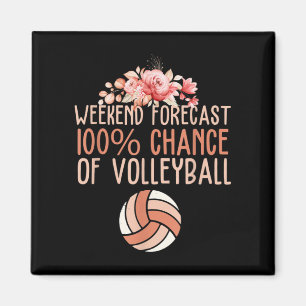 Fun Volleyball Weekend Prognose Volleyball Boho Fl Magnet