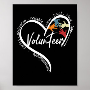Fun Volunteer Graphic T-Shirts kehrt zur School Ar Poster