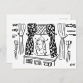Fun Vorhänge & Stoffe Haberdashery Cartoon Postkarte (Vorne/Hinten)
