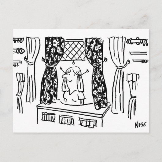 Fun Vorhänge & Stoffe Haberdashery Cartoon Postkarte (Vorderseite)
