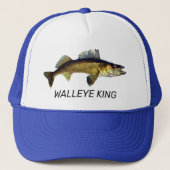 Fun "Walleye King" Trucker Hat Truckerkappe (Vorderseite)
