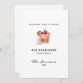 Fun Wasserfarbe Alte Mode Cocktail Weihnachten (Vorne/Hinten)