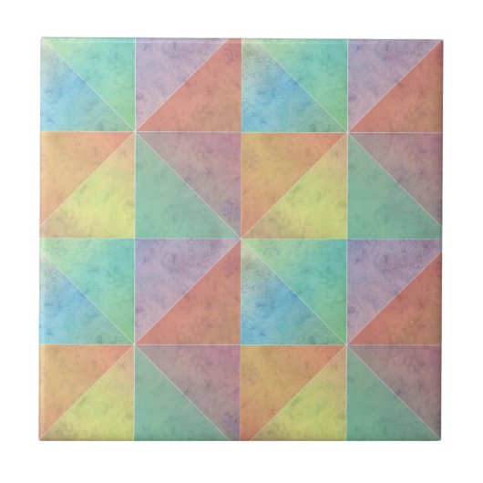 Fun Wasserfarbe geometrische Kunstdreiecke Fliese (Vorderseite)