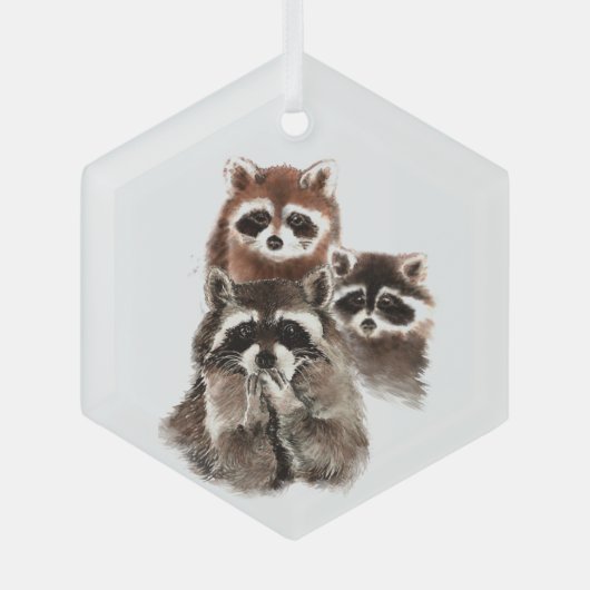 Fun Wasserfarbe Spaß Familie Freunde Tierart Ornament Aus Glas (Vorderseite)