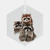 Fun Wasserfarbe Spaß Familie Freunde Tierart Ornament Aus Glas (Rückseite)