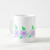 Fun Wasserfarbe violette Blumen Kaffeetasse (Vorderseite Links)