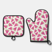 Fun Wassermelone Ofenhandschuh & Topflappen-Set (Vorderseite)