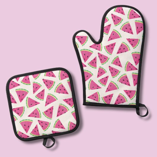 Fun Wassermelone Ofenhandschuh & Topflappen-Set