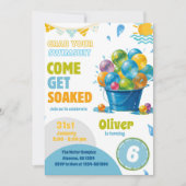 Fun Water Ballon Birthday Einladung Vorlage (Vorderseite)
