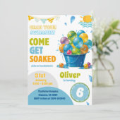 Fun Water Ballon Birthday Einladung Vorlage (Stehend Vorderseite)