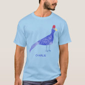 Fun Watercolor Bird Art Personalisiert T-Shirt (Vorderseite)